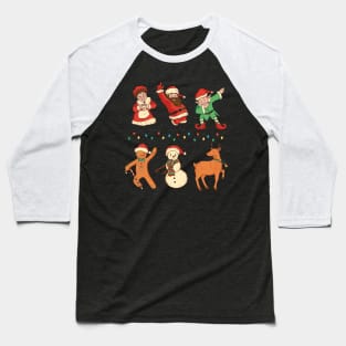 Christmas Characters Dancing Dabbing Baseball T-Shirt